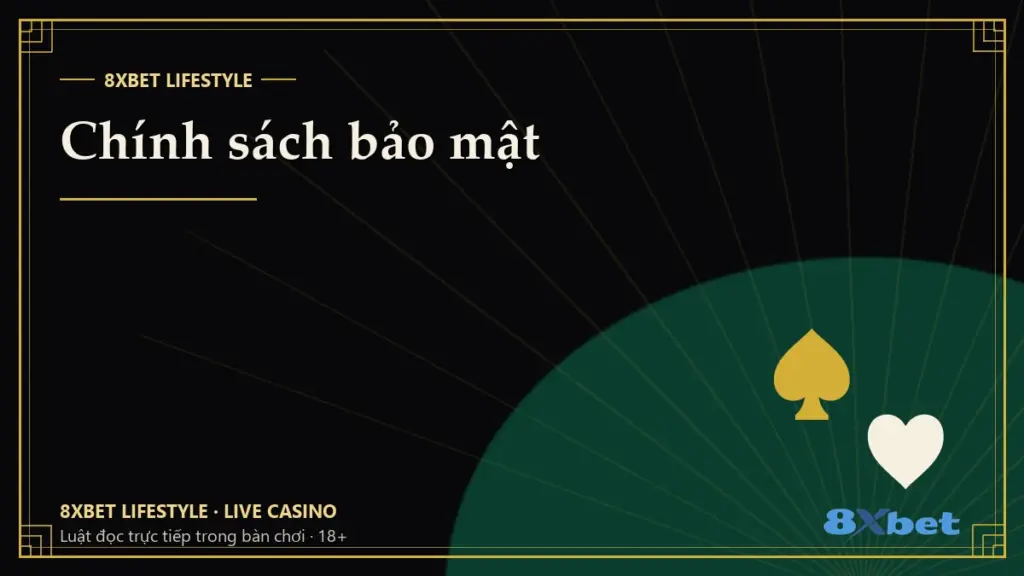Chính sách bảo mật Thẻ bìa nền đen họa tiết vàng art-deco với dòng chữ Chính sách bảo mật