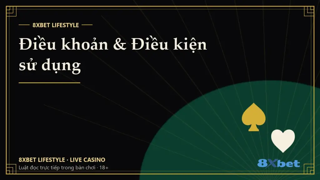 Điều khoản & Điều kiện sử dụng Thẻ bìa art-deco đen và vàng mang dòng chữ Điều khoản & Điều kiện sử dụng