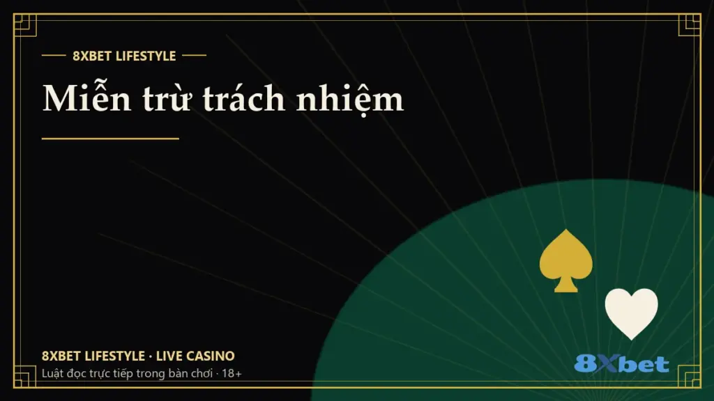Miễn trừ trách nhiệm Thẻ bìa art-deco nền đen chữ vàng ghi Miễn trừ trách nhiệm